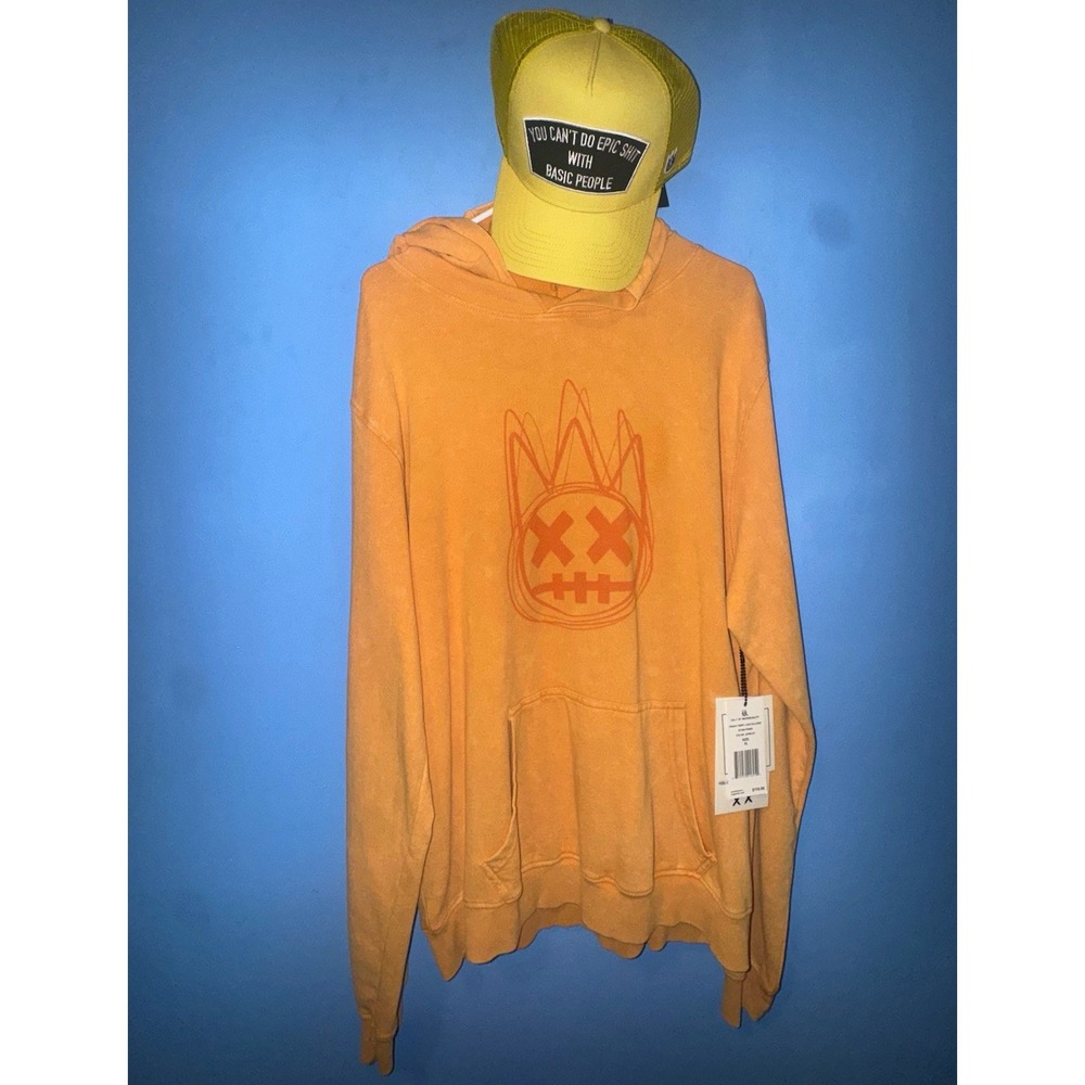 Cult of Individuality Mens Apricot French Terry Skull Logo Hoodie XL 621BO-PH60D